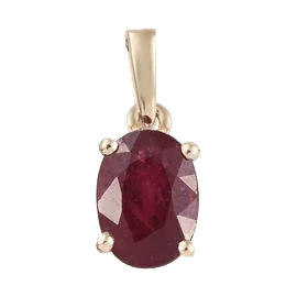 Ruby Manak Wine-Red Oval Pendant - Radiate with Sun's Energy | Brahmatells by Brahmatells