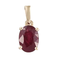 Ruby Manak Wine-Red Oval Pendant - Radiate with Sun's Energy | Brahmatells by Brahmatells