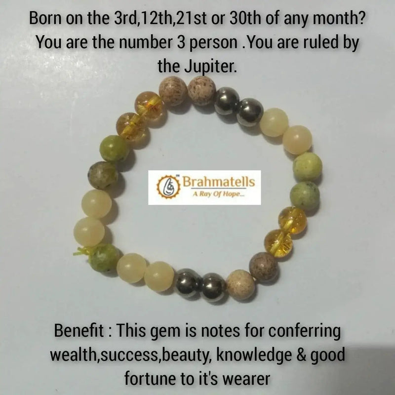 Ruling Number 3 Jupiter-Inspired Bracelet - Prosperity & Wisdom | Brahmatells by Brahmatells