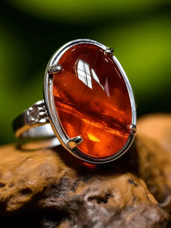 Saturn-Inspired Gomed Cushion Dark Brown Ring | Brahmatells Astro Collection by Brahmatells