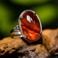 Saturn-Inspired Gomed Cushion Dark Brown Ring | Brahmatells Astro Collection by Brahmatells