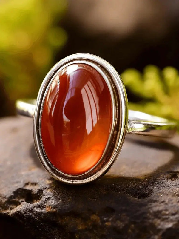 Saturn's Essence Hessonite Gomed Dark-Tan Ring | Brahmatells Astro Collection by Brahmatells