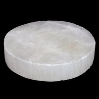Brahmatells 3-Inch Selenite Charging Plate with Sri Yantra by Brahmatells