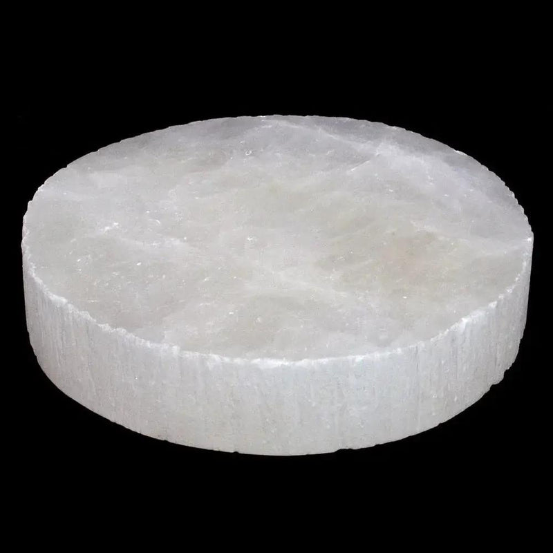 Brahmatells 3-Inch Selenite Charging Plate with Sri Yantra by Brahmatells