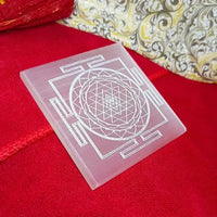 Brahmatells Selenite Shree Yantra Charging Plate. by Brahmatells