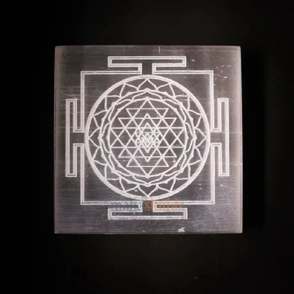 Brahmatells Selenite Shree Yantra Charging Plate. by Brahmatells