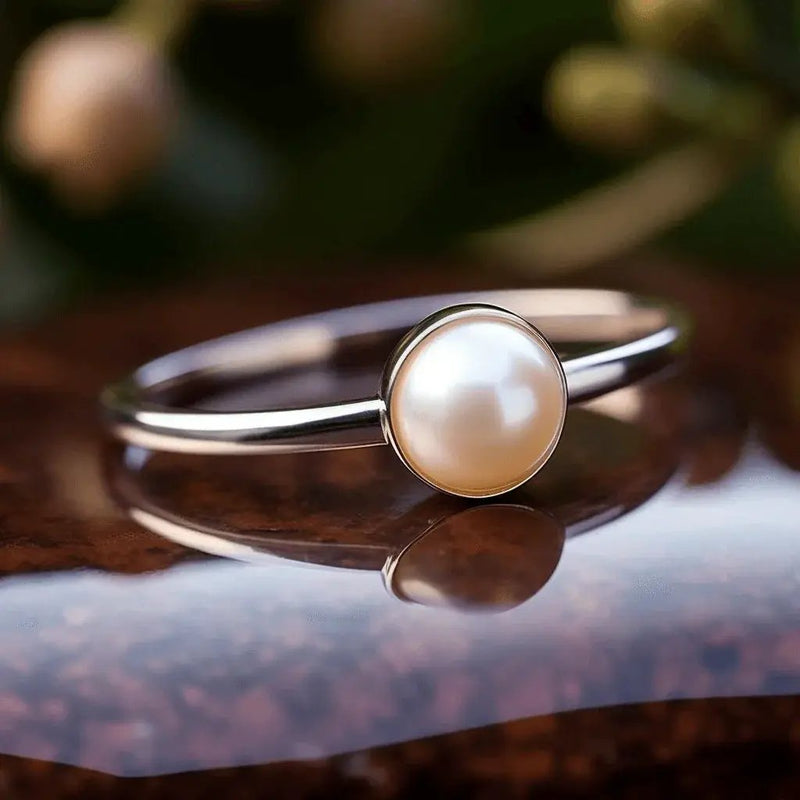 Serene Pearl Cream Ring - Lunar Grace | Brahmatells by Brahmatells