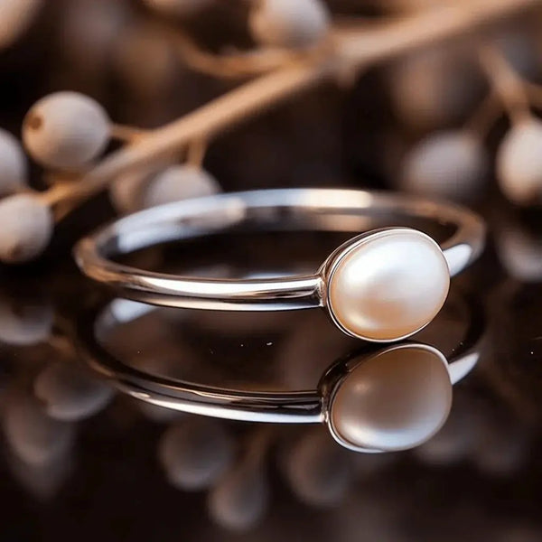 Serene Pearl Cream Ring - Lunar Grace | Brahmatells by Brahmatells
