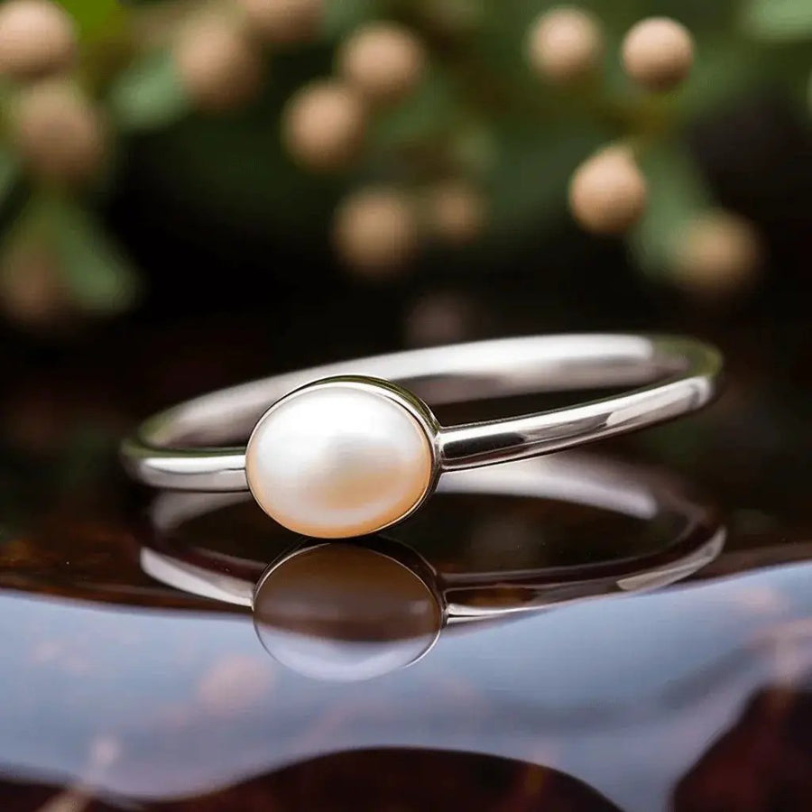 Serene Pearl Cream Ring - Lunar Grace | Brahmatells by Brahmatells