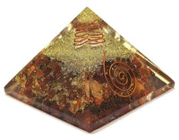 Seven Chakra Energy Generator Pyramid For Vastu Correction - Panchmukhi Rudraksha - Reiki Chakra - Flower of Life Om Symbol for Meditation & Healing (Brown) by Brahmatells