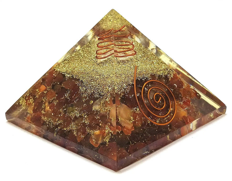 Seven Chakra Energy Generator Pyramid For Vastu Correction - Panchmukhi Rudraksha - Reiki Chakra - Flower of Life Om Symbol for Meditation & Healing (Brown) by Brahmatells