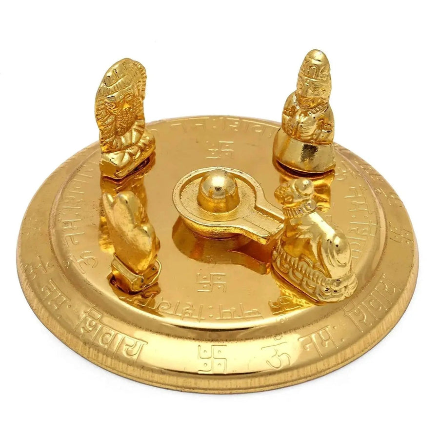 Shiv Parivar with Shivling Shri Kartik Shri Ganesh MATA Parvati and Shri Nandi || Gold Plated || by Brahmatells