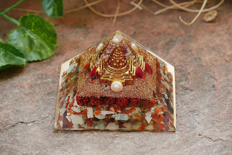 Shree Shri Yantra Pyramid for Wealth and Prosperity, Healing Removing Negativity Positive Energy Vaastu and Feng Shui Stone by Brahmatells