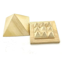 Shriparni Sriparni Wooden Pyramid 3" with Base Vastu Pyramid Plate for Home & Office Temple (Multiple Vastu Uses) by Brahmatells