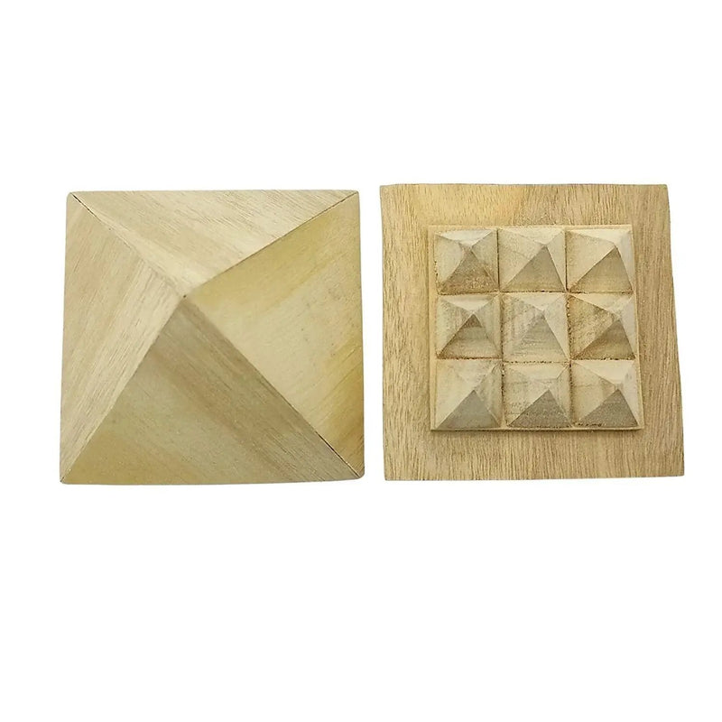 Shriparni Sriparni Wooden Pyramid 3" with Base Vastu Pyramid Plate for Home & Office Temple (Multiple Vastu Uses) by Brahmatells
