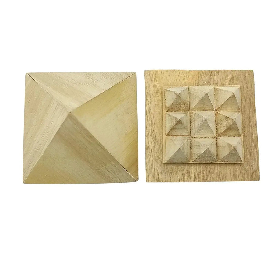 Shriparni Sriparni Wooden Pyramid 3" with Base Vastu Pyramid Plate for Home & Office Temple (Multiple Vastu Uses) by Brahmatells