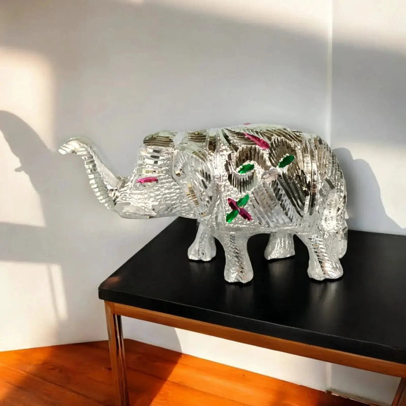 Silver Elephant Statue for Protection & Spiritual Growth | Brahmatells by Brahmatells