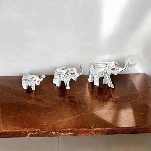 Silver Elephant Statue for Protection & Spiritual Growth | Brahmatells by Brahmatells