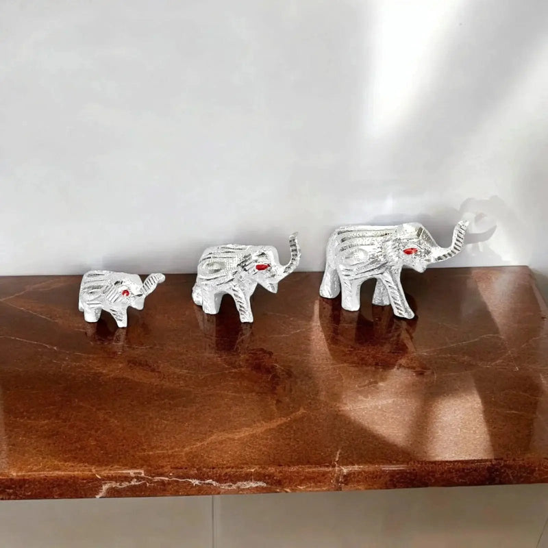Silver Elephant Statue for Protection & Spiritual Growth | Brahmatells by Brahmatells