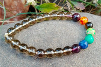 Smoky Quartz Seven Chakra Bracelet - Grounding & Balance | Brahmatells by Brahmatells