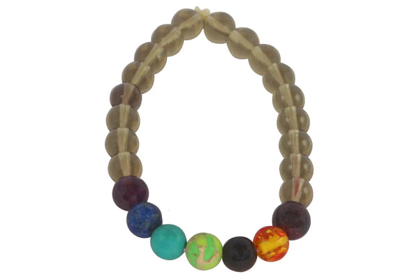 Smoky Quartz Seven Chakra Bracelet - Grounding & Balance | Brahmatells by Brahmatells