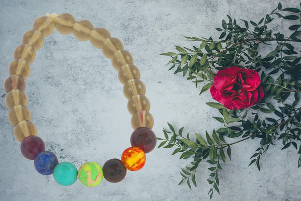 Smoky Quartz Seven Chakra Bracelet - Grounding & Balance | Brahmatells by Brahmatells