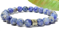 Sodalite Chakra Healing Bracelet - 8mm Faceted Diamond Cut Beads by Brahmatells