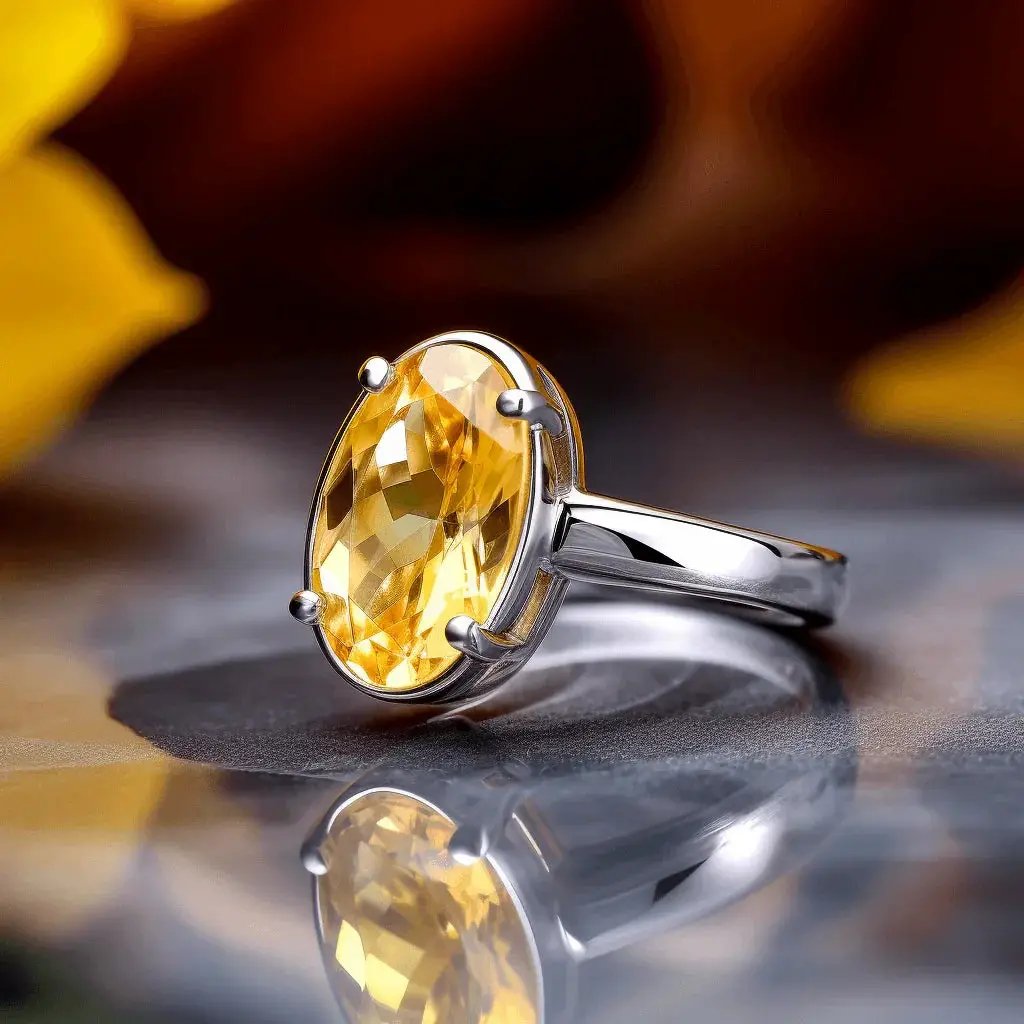 Soft-Oval Honey-Yellow Sapphire Ring - Jupiter's Harmony | Brahmatells by Brahmatells