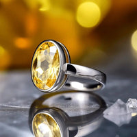 Soft-Oval Honey-Yellow Sapphire Ring - Jupiter's Harmony | Brahmatells by Brahmatells