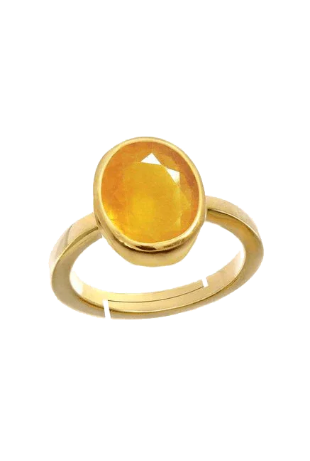 Soft-Oval Honey-Yellow Sapphire Ring - Jupiter's Harmony | Brahmatells by Brahmatells