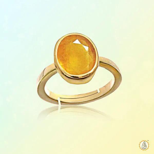 Soft-Oval Honey-Yellow Sapphire Ring - Jupiter's Harmony | Brahmatells by Brahmatells