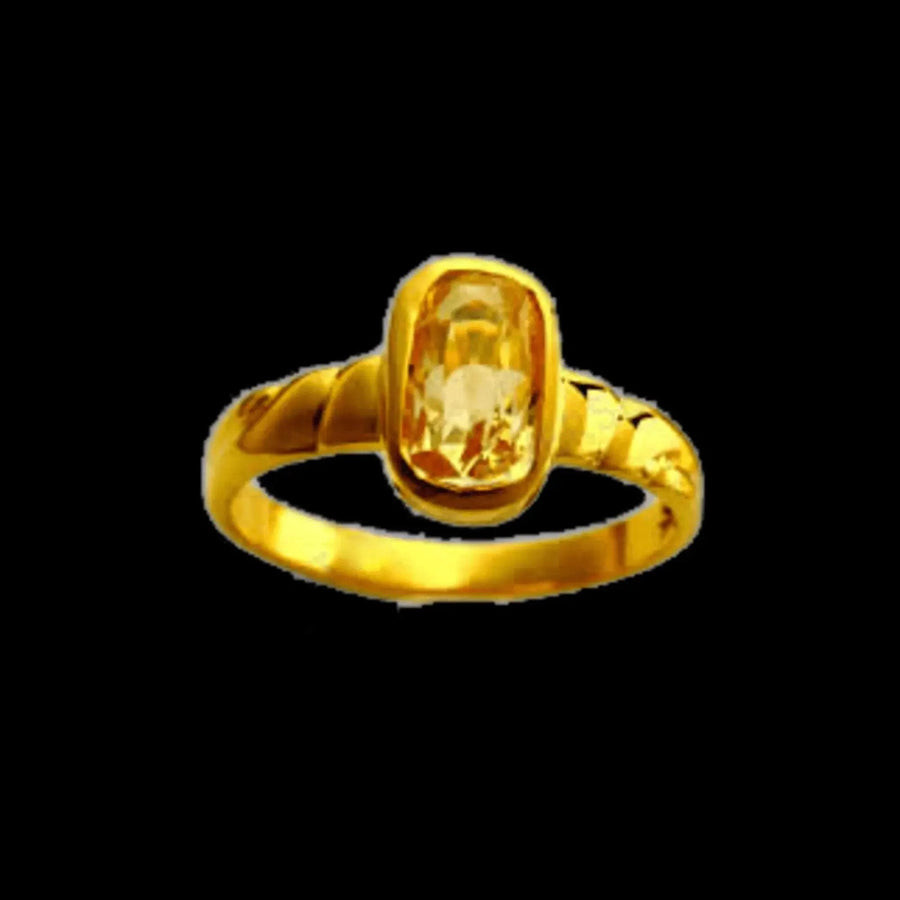 Soft-Square Yellow Sapphire Ring - Jupiter's Blessing | Brahmatells by Brahmatells