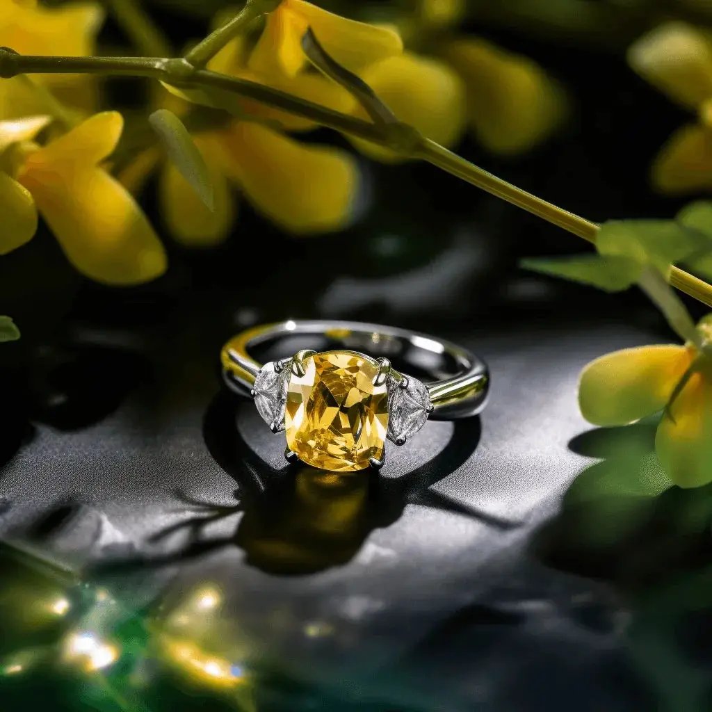 Soft-Square Yellow Sapphire Ring - Jupiter's Blessing | Brahmatells by Brahmatells