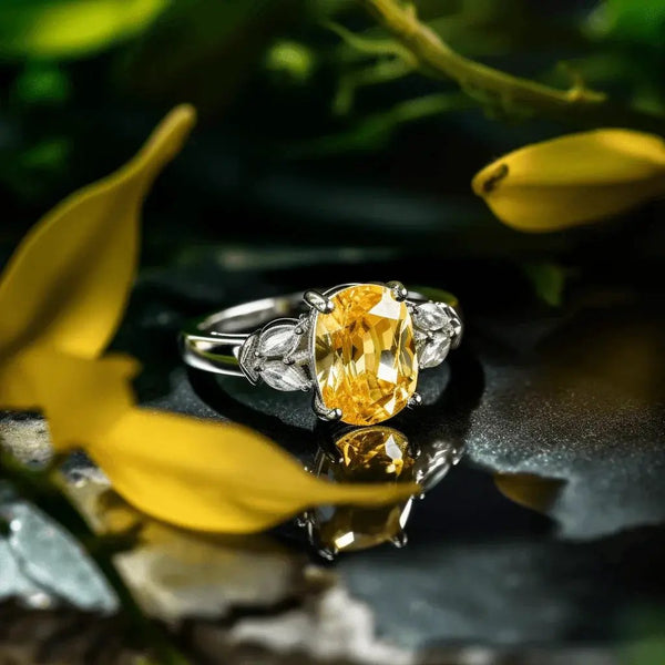 Soft-Square Yellow Sapphire Ring - Jupiter's Blessing | Brahmatells by Brahmatells