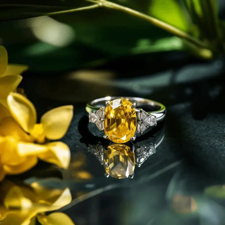 Soft-Square Yellow Sapphire Ring - Jupiter's Blessing | Brahmatells by Brahmatells