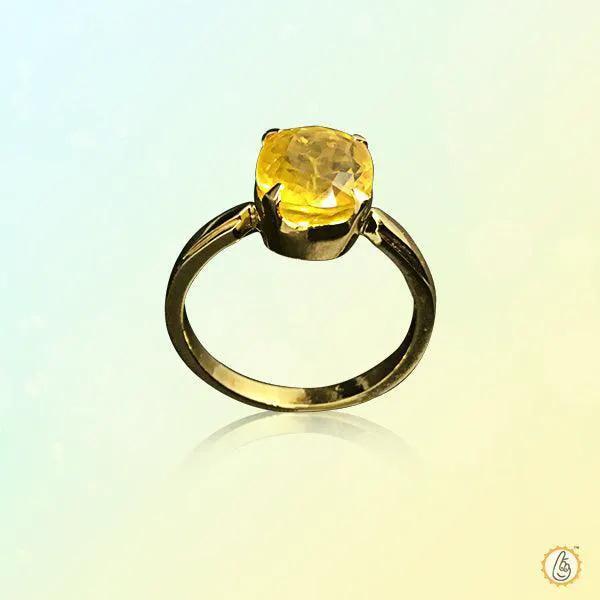 Soft-Square Yellow Sapphire Ring - Jupiter's Blessing | Brahmatells by Brahmatells