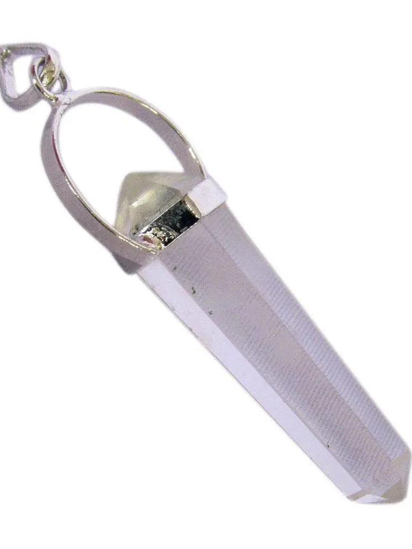 Sphatik Crystal Stone Double Point Pencil Pendant 2 Inch without Chain by brahmatells