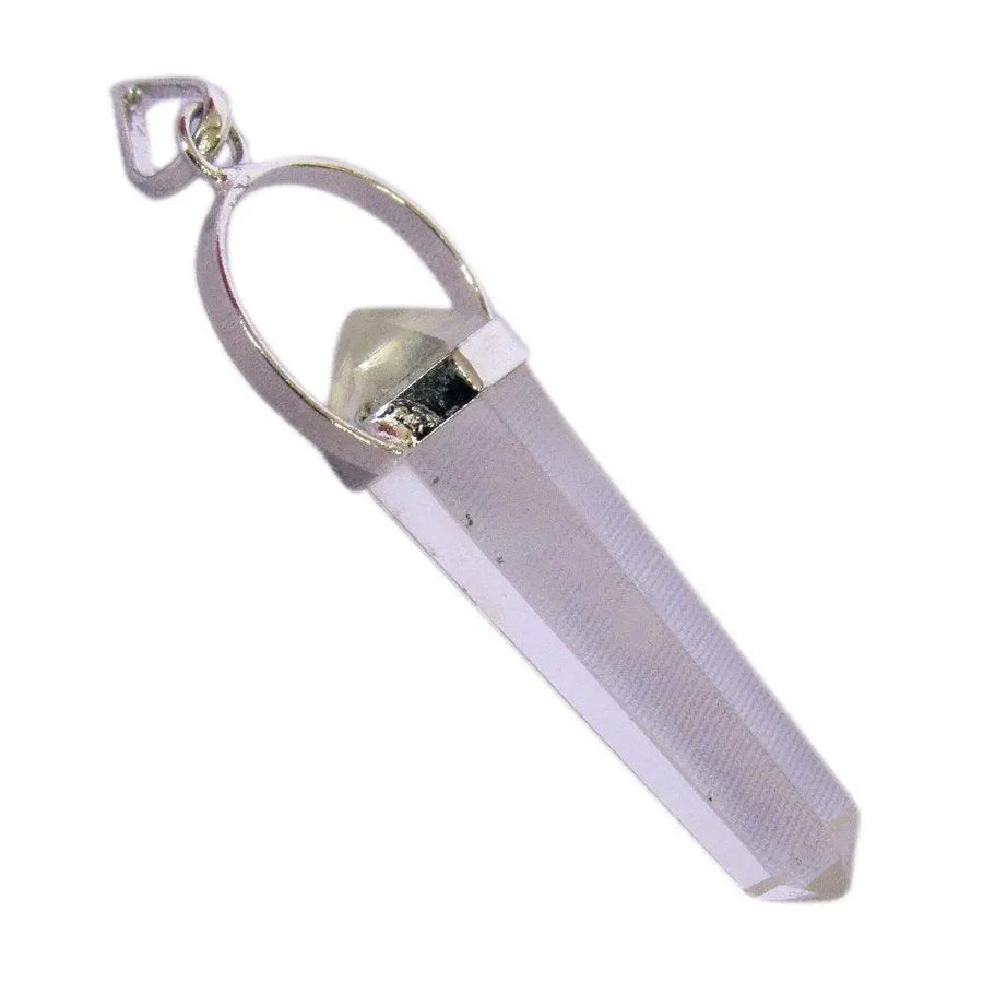 Sphatik Crystal Stone Double Point Pencil Pendant 2 Inch without Chain by brahmatells