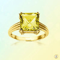 Square Yellow Sapphire Ring - Jupiter's Harmony | Brahmatells by Brahmatells