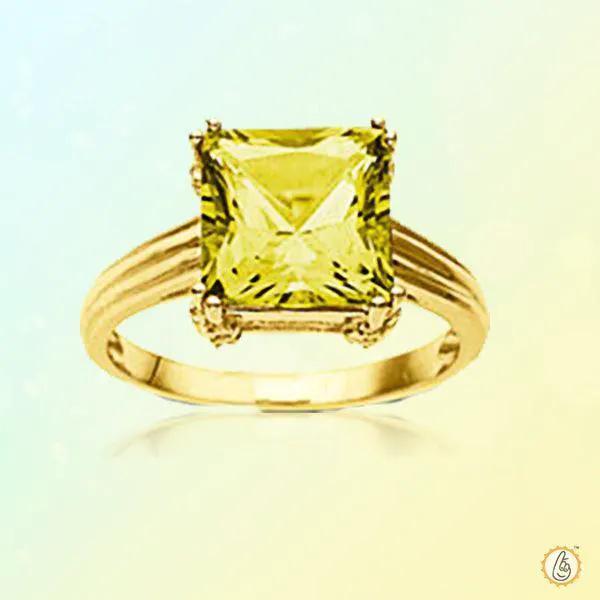 Square Yellow Sapphire Ring - Jupiter's Harmony | Brahmatells by Brahmatells
