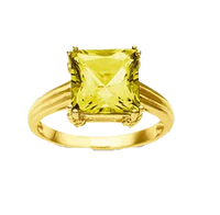 Square Yellow Sapphire Ring - Jupiter's Harmony | Brahmatells by Brahmatells