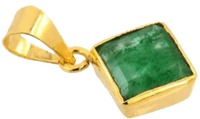 Stunning Square Emerald Pendant - Dark Yellowish-Green Panna | Brahmatells by Brahmatells