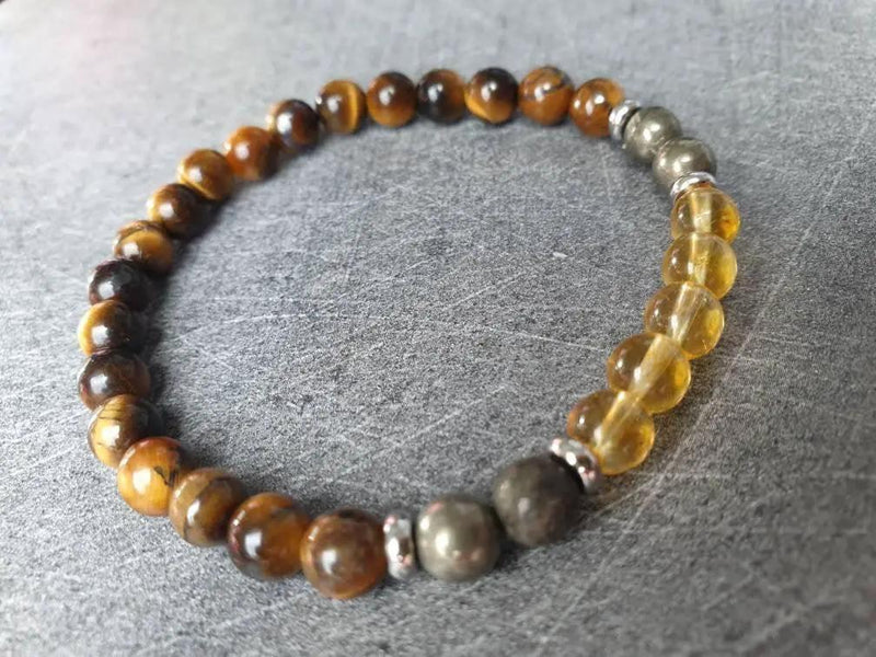 Success Bracelet – Citrine, Pyrite & Tiger Eye Stones by Brahmatells