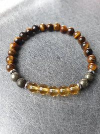 Success Bracelet – Citrine, Pyrite & Tiger Eye Stones by Brahmatells