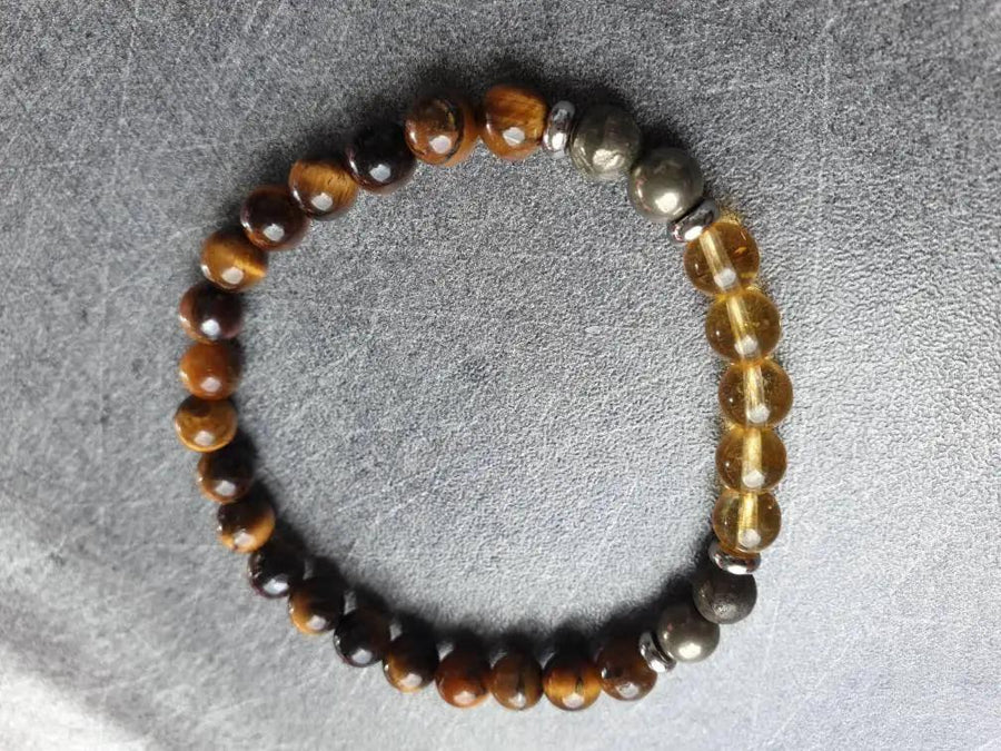 Success Bracelet – Citrine, Pyrite & Tiger Eye Stones by Brahmatells