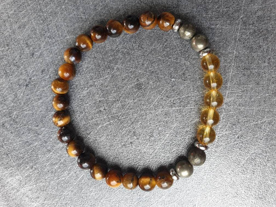 Success Bracelet – Citrine, Pyrite & Tiger Eye Stones by Brahmatells