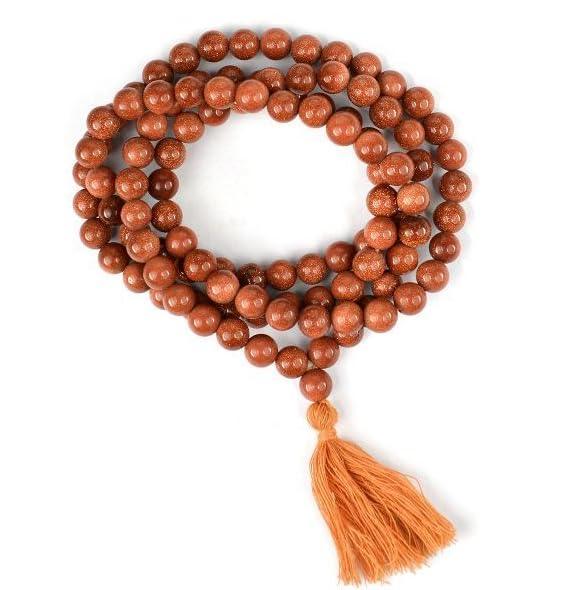 Sunstone Mala 108 Beads - Enhance Meditation & Spirituality | Brahmatells by Brahmatells