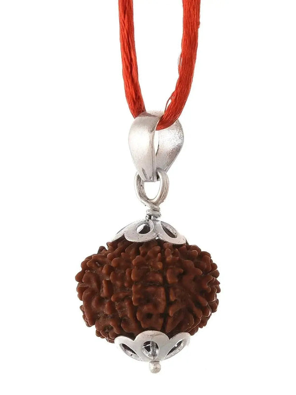 Ten Mukhi Rudraksha Silver Pendant - Lord Vishnu's Divine Guard | Brahmatells by Brahmatells