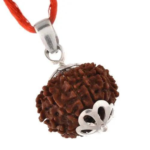 Ten Mukhi Rudraksha Silver Pendant - Lord Vishnu's Divine Guard | Brahmatells by Brahmatells