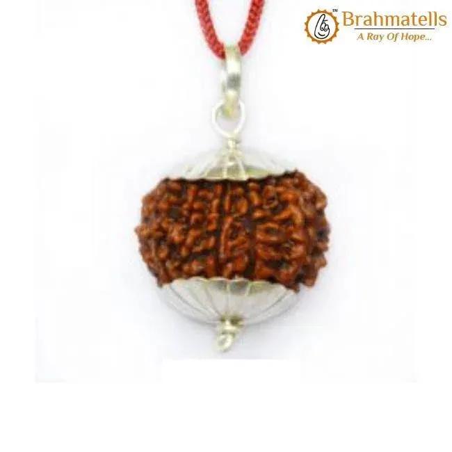 Ten Mukhi Rudraksha Silver Pendant - Lord Vishnu's Divine Guard | Brahmatells by Brahmatells